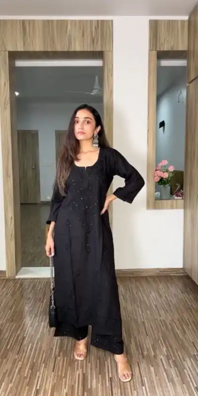 BE 390 Black Color Rayon Embroidery Sequence Salwar Suit with Work. Festive Deal ₹1749. Delivery 4-6 Working Days. Shop now. | Jump Suits, Casual Suits, Creative suits, Designer Suits, Palazzo Suits, Party Wear Suits, Patiala Suits, Salwar suit, Straight Suits