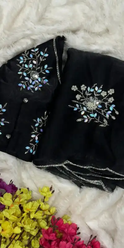 AC JIYA Black Soft Jimmy Chuu with Lace Border & Lace Work Saree . Available at ₹3049 only. Delivery 4-6 Working Days. Shop now. | Bollywood Sarees, Creative Sarees, Designer Sarees, Embroidered Sarees, Ethnic Saree, Modern Digital sarees, Party Wear Sarees, Sarees