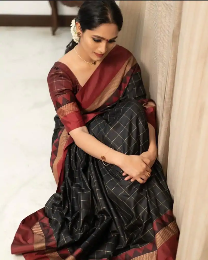 KP 5077 Black Soft Lichi Silk Designer Work Saree in .Wedding, Party, Festive, Events, Available at ₹1449 only. Delivery 4-6 Working Days. Shop now. | Bollywood Sarees, Creative Sarees, Designer Sarees, Embroidered Sarees, Ethnic Saree, Modern Digital sarees, Party Wear Sarees, Sarees