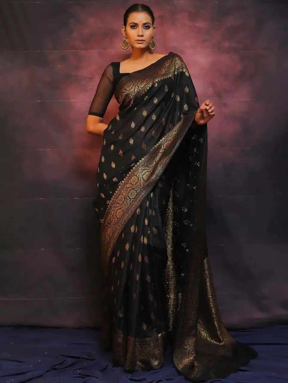 KP 6010 Black Soft Lichi Silk Jacquard Saree Perfect for Wedding, Party, Traditional Day, Family Gatherings, Sangeet . Grab it for ₹1349. Delivery 4-6 W | Bollywood Sarees, Creative Sarees, Designer Sarees, Embroidered Sarees, Ethnic Saree, Modern Digital sarees, Party Wear Sarees, Sarees