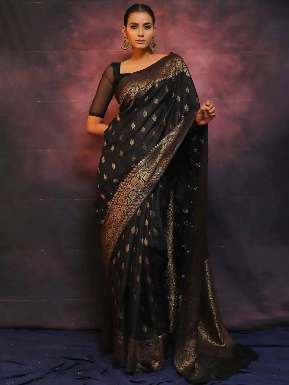 KP 6010 Black Soft Lichi Silk Jacquard Saree Perfect for Wedding, Party, Traditional Day, Family Gatherings, Sangeet . Grab it for ₹1349. Delivery 4-6 W | Bollywood Sarees, Creative Sarees, Designer Sarees, Embroidered Sarees, Ethnic Saree, Modern Digital sarees, Party Wear Sarees, Sarees