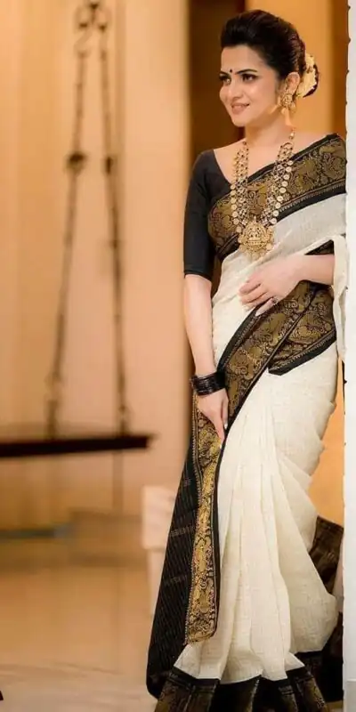 KP 3025 Black Soft Lichi Silk Saree Perfect for Wedding, Party, Baby Shower, Onam, Durga Puja . Available at ₹1449 only. Delivery 4-6 Working Days. | Bollywood Sarees, Creative Sarees, Designer Sarees, Embroidered Sarees, Ethnic Saree, Modern Digital sarees, Party Wear Sarees, Sarees