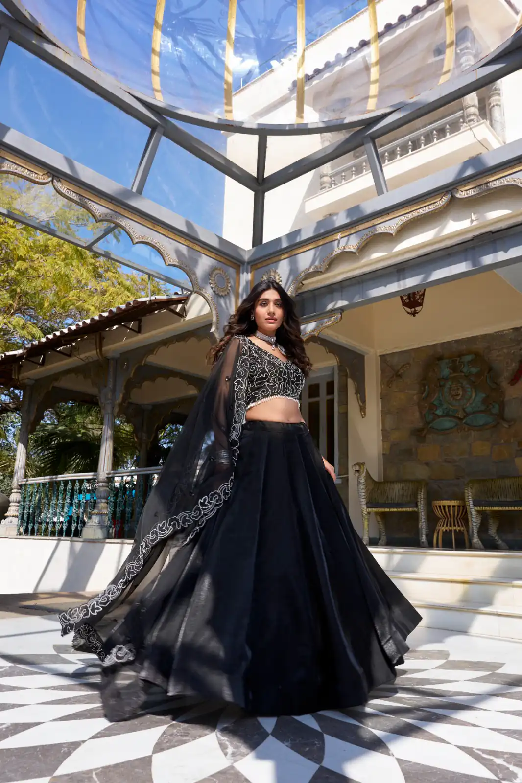 LNB 1428 Black Star Satin Embroidery Work & Sequins Work Lehenga Choli in . Now at just ₹3199. Delivery 4-6 Working Days. Shop now. | Bollywood Lehenga, Creative Lehenga, Designer Lehenga, Embroidered Lehenga, Lehenga, Party Wear Lehenga