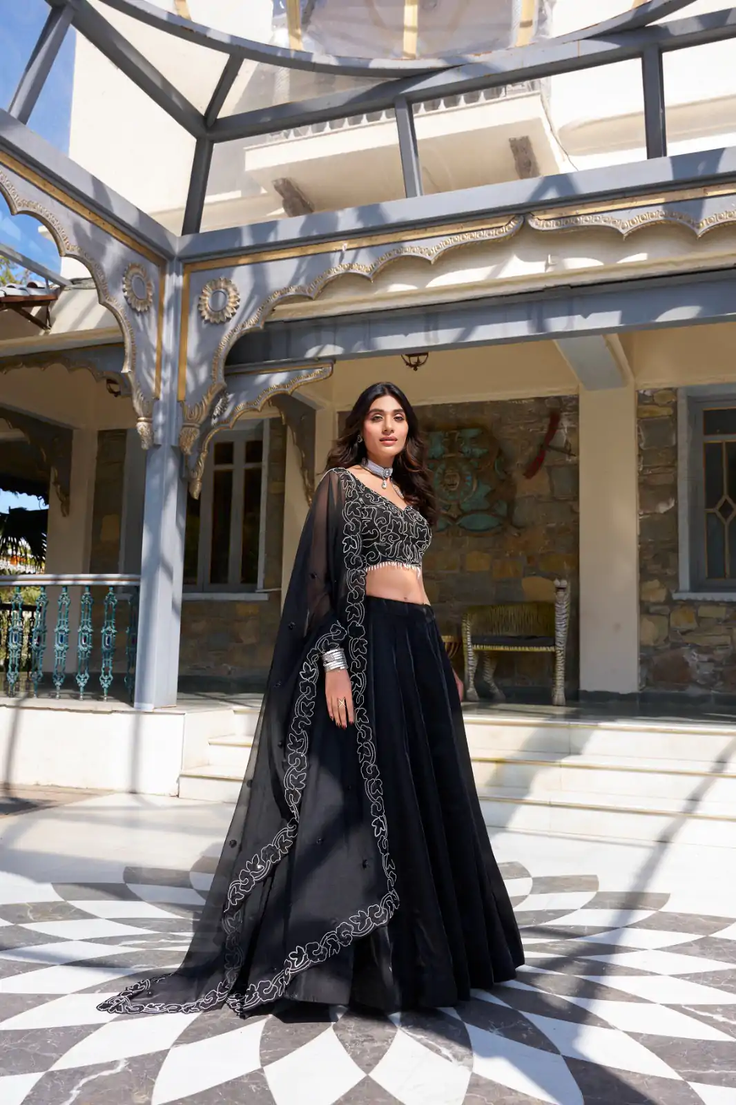 LNB 1428 Black Star Satin Embroidery Work & Sequins Work Lehenga Choli in . Now at just ₹3199. Delivery 4-6 Working Days. Shop now. | Bollywood Lehenga, Creative Lehenga, Designer Lehenga, Embroidered Lehenga, Lehenga, Party Wear Lehenga