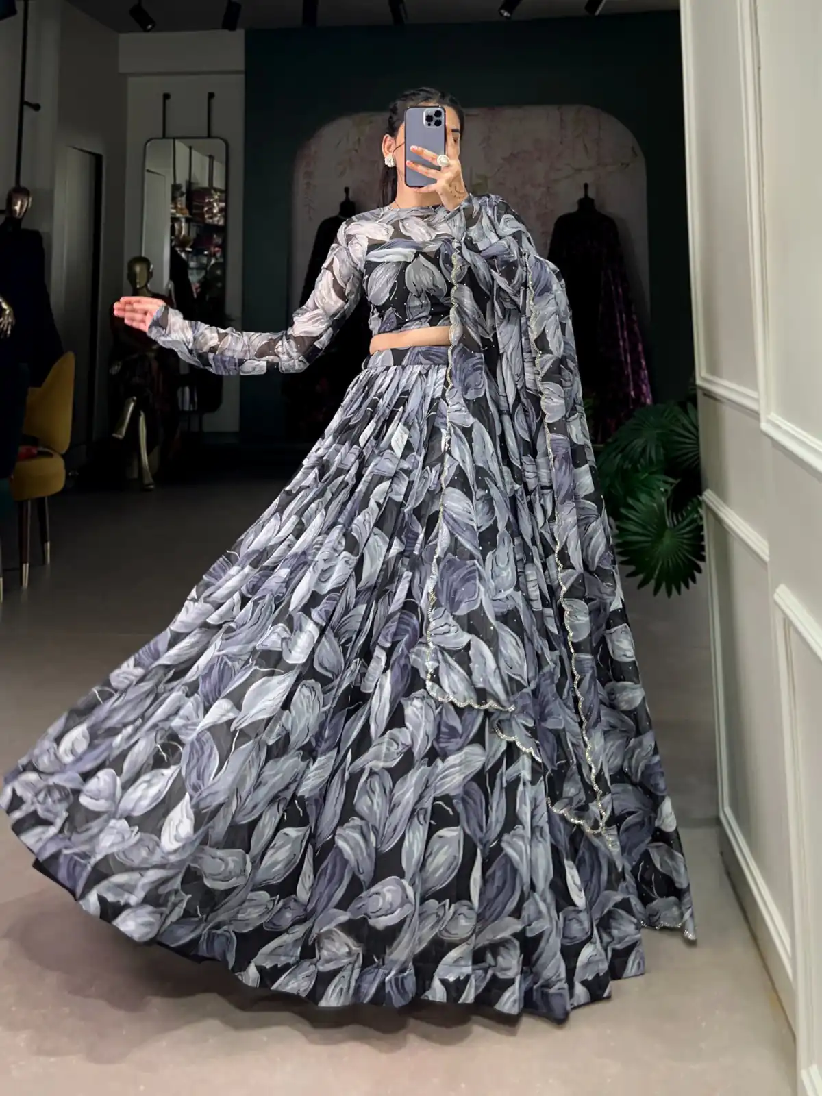 LNB 1027 Black Color Tabby Silk Lehenga Choli with Designer Work. Exclusive Offer ₹1999. Delivery 4-6 Working Days. Shop now. | Bollywood Lehenga, Creative Lehenga, Designer Lehenga, Embroidered Lehenga, Lehenga, Party Wear Lehenga