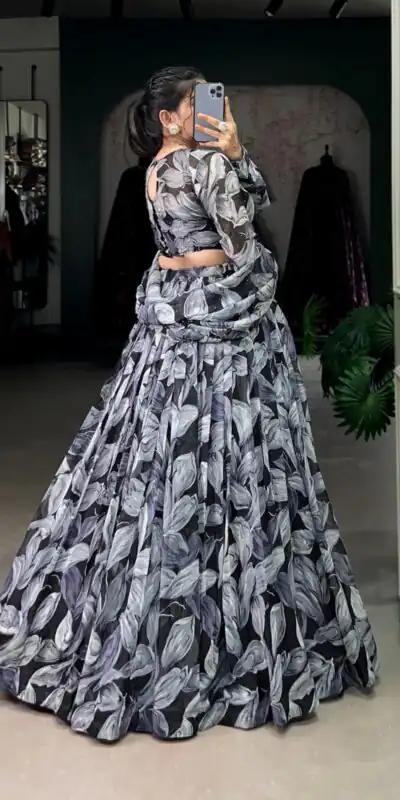 LNB 1027 Black Color Tabby Silk Lehenga Choli with Designer Work. Exclusive Offer ₹1999. Delivery 4-6 Working Days. Shop now. | Bollywood Lehenga, Creative Lehenga, Designer Lehenga, Embroidered Lehenga, Lehenga, Party Wear Lehenga