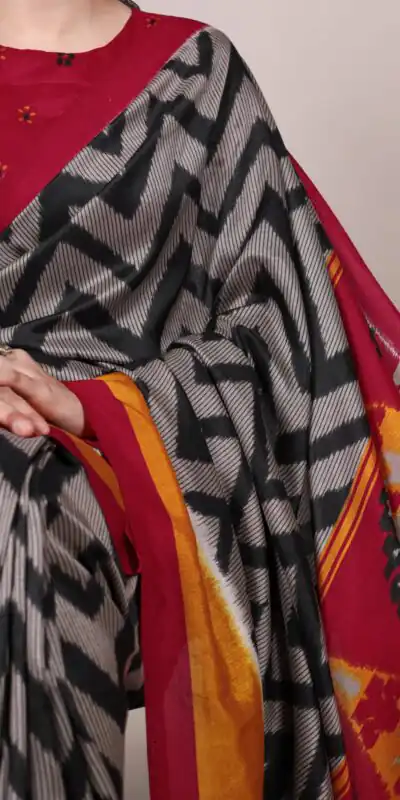 YNF 7043 Black Color Tasar Silk Printed With Designer Work Saree. Festive Deal ₹1549. Delivery 4-6 Working Days. Shop now. | Bollywood Sarees, Creative Sarees, Designer Sarees, Embroidered Sarees, Ethnic Saree, Modern Digital sarees, Party Wear Sarees, Sarees