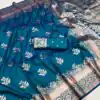 Blue Banarasi Silk Zari Lace Work Saree