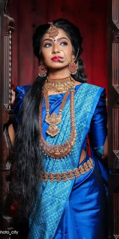 KP 2035 Blue Soft Lichi Silk Saree Perfect for Wedding, Party, Karwa Chauth, Pongal, Haldi . Available at ₹1399 only. Delivery 4-6 Working Days. | Bollywood Sarees, Creative Sarees, Designer Sarees, Embroidered Sarees, Ethnic Saree, Modern Digital sarees, Party Wear Sarees, Sarees