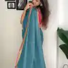 Blue Pure Erode Silk Saree