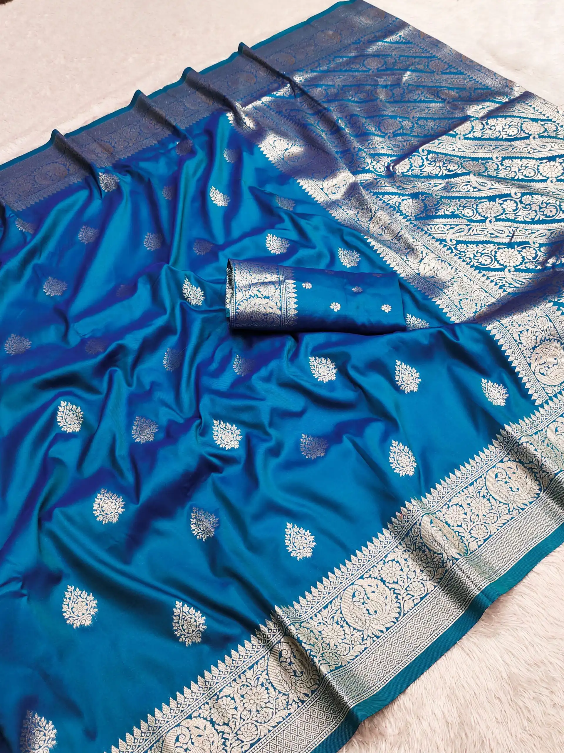 MB 3284 Blue Soft Banarasi Cotton Silk Saree Perfect for Wedding, Party, Eid, Traditional Day, Haldi –. Get it for ₹1899. Delivery 4-6 Working Days. | Bollywood Sarees, Creative Sarees, Designer Sarees, Embroidered Sarees, Ethnic Saree, Modern Digital sarees, Party Wear Sarees, Sarees