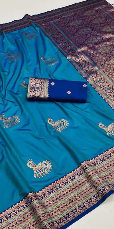 MB Morni Blue in Soft Silk Zari Work & Lace Work Saree . Wedding, Party, Festive, Events, Grab it for ₹2099. Delivery 4-6 Working Days. Shop now. | Bollywood Sarees, Creative Sarees, Designer Sarees, Embroidered Sarees, Ethnic Saree, Modern Digital sarees, Party Wear Sarees, Sarees
