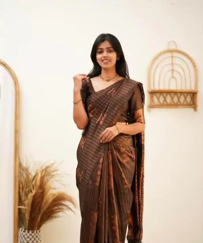 KP 5011 Brown in Collor Soft Lichi Silk Lace Work & Lace Border Saree . Get it for ₹1299. Delivery 4-6 Working Days. Shop now. | Bollywood Sarees, Creative Sarees, Designer Sarees, Embroidered Sarees, Ethnic Saree, Modern Digital sarees, Party Wear Sarees, Sarees