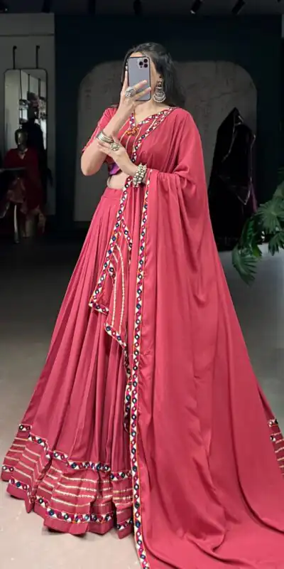 LNB 1659 Dark Pink Color Pure Rayon With Mirror Work & Gamthi Work. Lehenga Choli Price ₹4199.Introductory Delivery 4-6 Working Days. Shop now. | Bollywood Lehenga, Creative Lehenga, Designer Lehenga, Embroidered Lehenga, Lehenga, Party Wear Lehenga