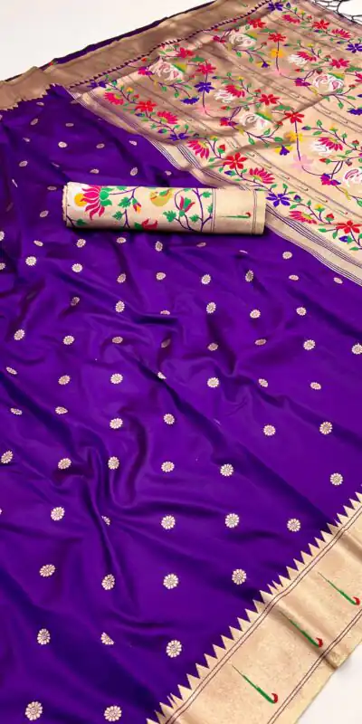 MB 150 Dark Purple A Pethani silk Saree Perfect for Wedding, Party, Baisakhi, Reception, Traditional Day – . Affordable Price ₹2549. Delivery 4-6 Working | Bollywood Sarees, Creative Sarees, Designer Sarees, Embroidered Sarees, Ethnic Saree, Modern Digital sarees, Party Wear Sarees, Sarees