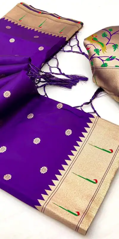 MB 150 Dark Purple A Pethani silk Saree Perfect for Wedding, Party, Baisakhi, Reception, Traditional Day – . Affordable Price ₹2549. Delivery 4-6 Working | Bollywood Sarees, Creative Sarees, Designer Sarees, Embroidered Sarees, Ethnic Saree, Modern Digital sarees, Party Wear Sarees, Sarees