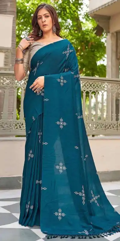 BT 1104 Firozi Natural silk with Thread Embroidery & Embroidery Work Saree . Now at just ₹1549. Delivery 4-6 Working Days. Shop now. | Bollywood Sarees, Creative Sarees, Designer Sarees, Embroidered Sarees, Ethnic Saree, Modern Digital sarees, Party Wear Sarees, Sarees