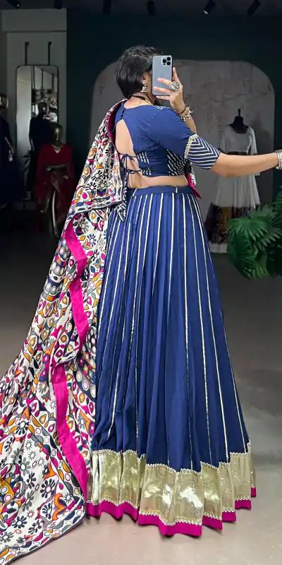 LNB 1658 Firozi Pure Chanderi with Zari Work & Gotta Patti Work Lehenga Choli . Introductory Price ₹3199. Delivery 4-6 Working Days. Shop now. | Bollywood Lehenga, Creative Lehenga, Designer Lehenga, Embroidered Lehenga, Lehenga, Party Wear Lehenga