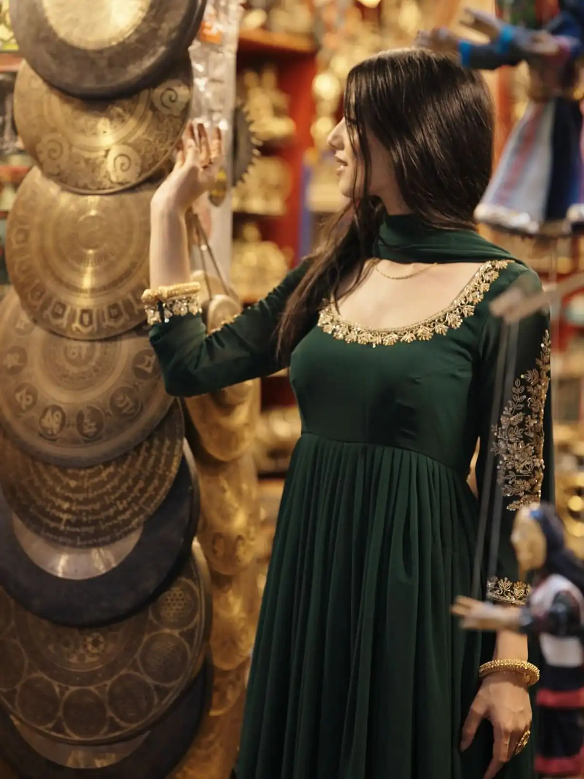 NSR 868 Green Color Heavy Faux Georgette Embroidery fency Sleeve Gown . Special Price ₹1899. Delivery 4-6 Working Days. Shop now. | Bollywood Gowns, Creative Gowns, Designer Gowns, Embroidered Gowns, Gowns, Party Wear Gowns