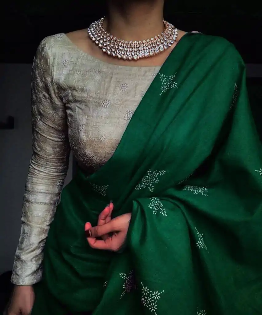 BT 1104 Green Natural silk with Thread Embroidery & Embroidery Work Saree . Now at just ₹1549. Delivery 4-6 Working Days. Shop now. | Bollywood Sarees, Creative Sarees, Designer Sarees, Embroidered Sarees, Ethnic Saree, Modern Digital sarees, Party Wear Sarees, Sarees