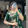 Green Rayon Printed Lehenga Choli