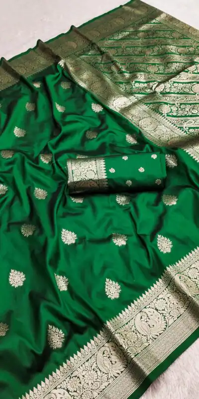 MB 3284 Green Soft Banarasi Cotton Silk Saree Perfect for Wedding, Party, Eid, Traditional Day, Haldi –. Get it for ₹1899. Delivery 4-6 Working Days. | Bollywood Sarees, Creative Sarees, Designer Sarees, Embroidered Sarees, Ethnic Saree, Modern Digital sarees, Party Wear Sarees, Sarees