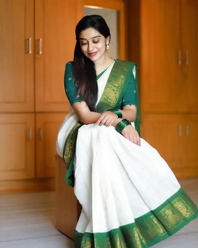 KP 3025 Green Soft Lichi Silk Saree Perfect for Wedding, Party, Baby Shower, Onam, Durga Puja . Available at ₹1449 only. Delivery 4-6 Working Days. | Bollywood Sarees, Creative Sarees, Designer Sarees, Embroidered Sarees, Ethnic Saree, Modern Digital sarees, Party Wear Sarees, Sarees