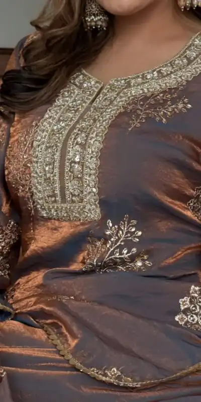 SSR 527 Grey Fendy Silk With Embroidery Work Salwar Suit in Embroidery Sequence Work. Exclusive Offer ₹2099. Delivery 4-6 Working Days | Designer Suits, Jump Suits, Casual Suits, Creative suits, Palazzo Suits, Party Wear Suits, Patiala Suits, Salwar suit, Straight Suits