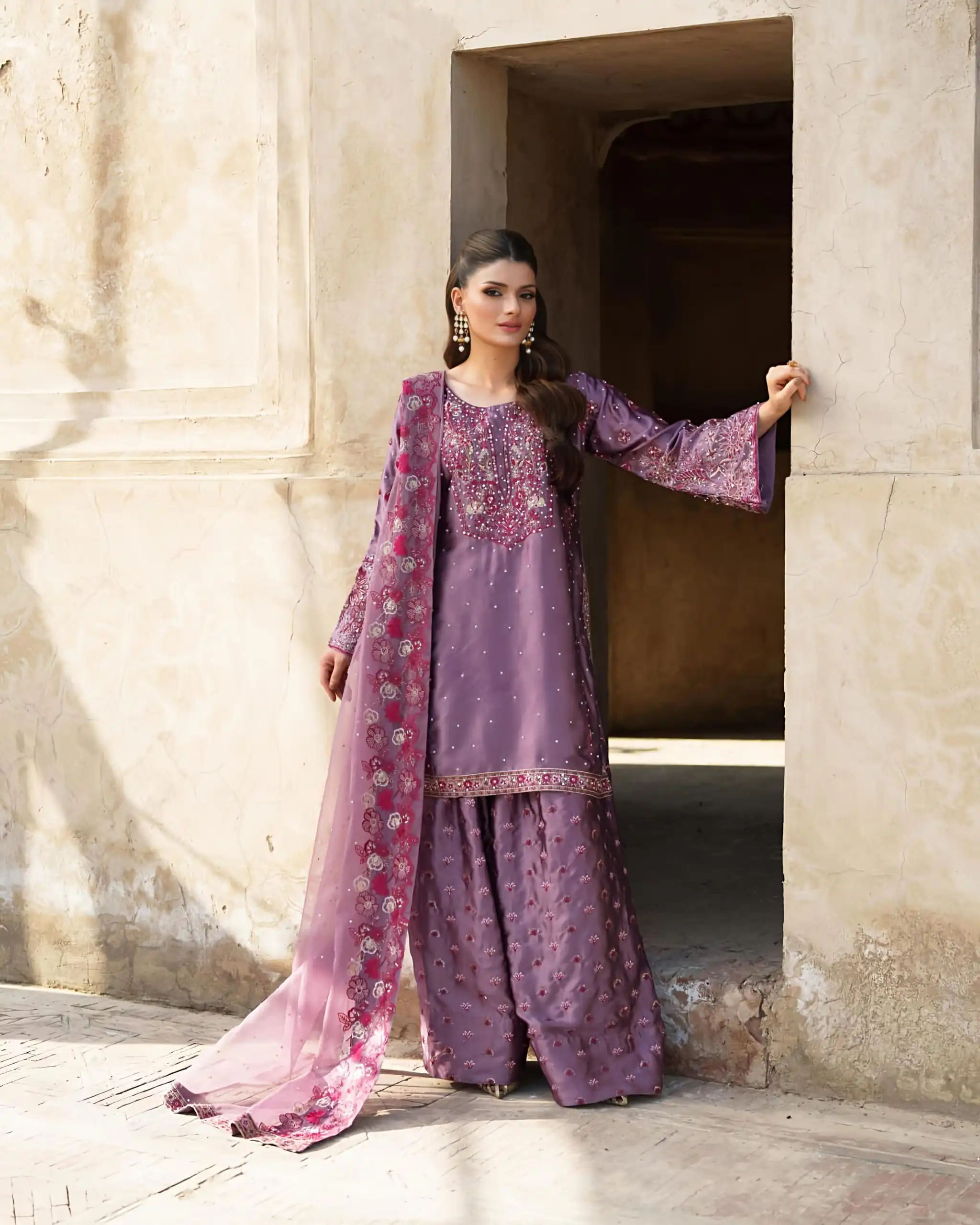 NSR 849 Lavender Chinnon Silk Salwar Suit Perfect for Wedding, Party, Baisakhi, Anniversary, Housewarming . Available at ₹1999 only. Delivery 4-6 | Designer Suits, Jump Suits, Casual Suits, Creative suits, Palazzo Suits, Party Wear Suits, Patiala Suits, Salwar suit, Straight Suits