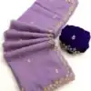 BT 1267 Lavender in Crunchy Chiffon Embroidery Work Saree . Wedding, Party, Festive, Events, Exclusive Offer ₹1749. Delivery 4-6 Working Days. Shop now. | Bollywood Sarees, Creative Sarees, Designer Sarees, Embroidered Sarees, Ethnic Saree, Modern Digital sarees, Party Wear Sarees, Sarees
