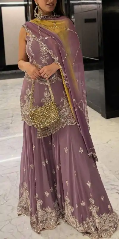 SR 1684 Lavender Faux Georgette with Embroidery Work & Digital Print Salwar Suit . Get it for ₹2149. Delivery 4-6 Working Days. Shop now. | Designer Suits, Jump Suits, Casual Suits, Creative suits, Palazzo Suits, Party Wear Suits, Patiala Suits, Salwar suit, Straight Suits