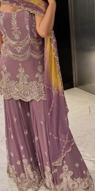 SR 1684 Lavender Faux Georgette with Embroidery Work & Digital Print Salwar Suit . Get it for ₹2149. Delivery 4-6 Working Days. Shop now. | Designer Suits, Jump Suits, Casual Suits, Creative suits, Palazzo Suits, Party Wear Suits, Patiala Suits, Salwar suit, Straight Suits