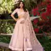 Light Pink Gold Crush Sequins Lehenga Choli