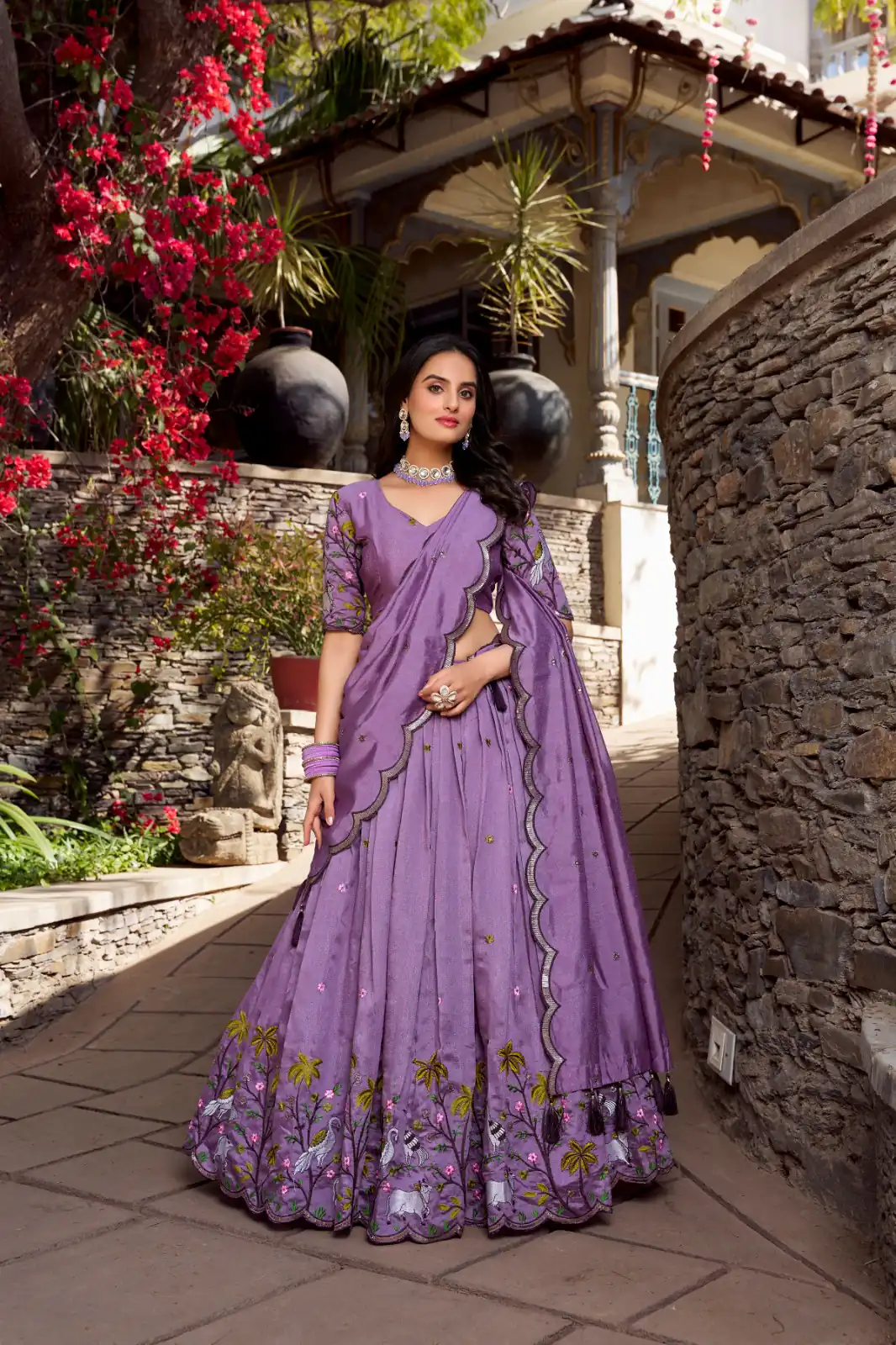 LNB 1423 Light Purple Color Vichitra Simmer and Thread Embroidery Work Lehenga Choli Wedding, Party, Festive, Events Etc. Delivery 4-6 Working Days Rs 3199 | Bollywood Lehenga, Creative Lehenga, Designer Lehenga, Embroidered Lehenga, Lehenga, Party Wear Lehenga
