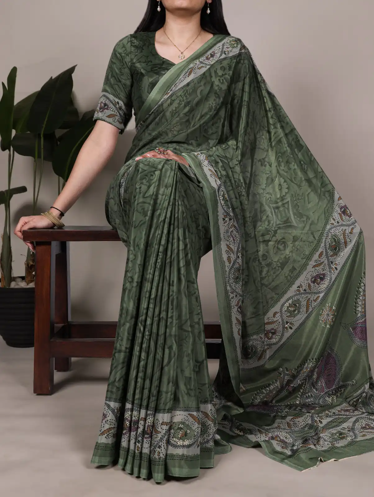 YNF 7056 Mahendi Crepe Printed with Designer Saree Work. Wedding, Party, Festive, Events, Get it for ₹1499. Delivery 4-6 Working Days. Shop now. | Bollywood Sarees, Creative Sarees, Designer Sarees, Embroidered Sarees, Ethnic Saree, Modern Digital sarees, Party Wear Sarees, Sarees
