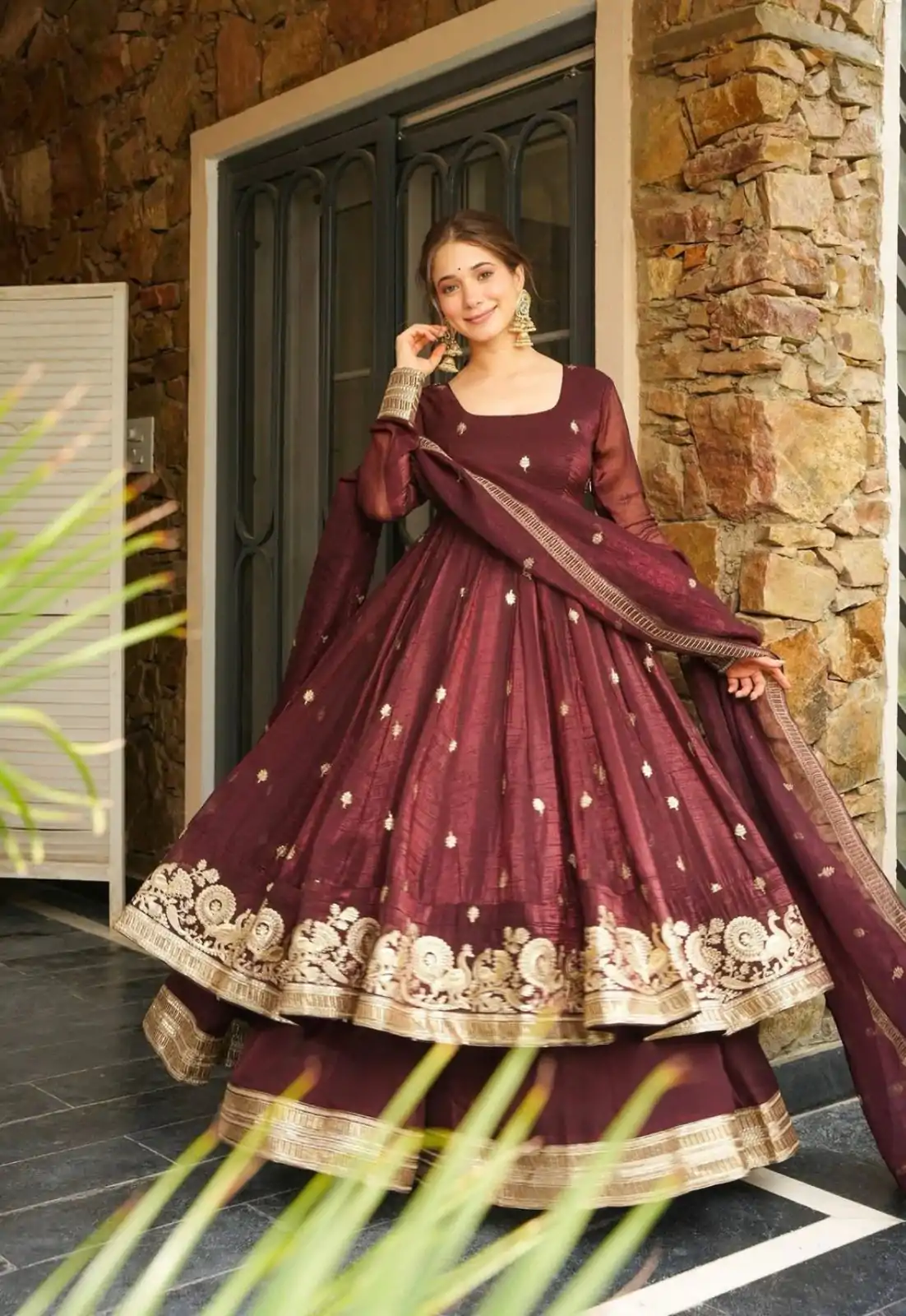 SSR 521 Maroon Crunchy Silk Embroidery Work Salwar Suit Wedding, Party, Festive, Events, Navratri Garba, Anniversary, Haldi,Best Price ₹2449. | Jump Suits, Casual Suits, Creative suits, Designer Suits, Palazzo Suits, Party Wear Suits, Patiala Suits, Salwar suit, Straight Suits
