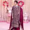 SRK 5297 Maroon Heavy Faux Georgette With Chain Stitch Embroidery Sequence Work Salwar Suit Wedding, Party, Festive, Events, 4-6 Working Days At 2399 | Jump Suits, Casual Suits, Creative suits, Designer Suits, Palazzo Suits, Party Wear Suits, Patiala Suits, Salwar suit, Straight Suits