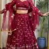 Maroon Fox Georgette Sequence Work Lehenga Choli