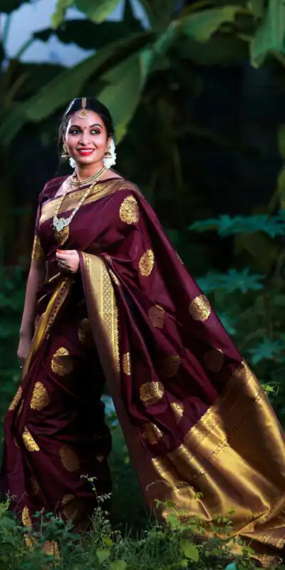 KP 3035 Maroon Soft Lichi Silk Saree Perfect for Wedding, Party, Housewarming, Raksha Bandhan, Family Gatherings . Exclusive Offer ₹1399. Delivery | Bollywood Sarees, Creative Sarees, Designer Sarees, Embroidered Sarees, Ethnic Saree, Modern Digital sarees, Party Wear Sarees, Sarees