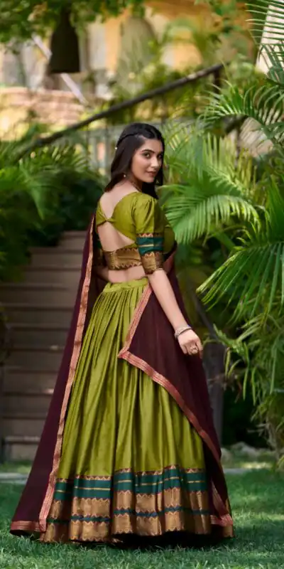 LNB 2004 Mehandi Poly Cotton With Lace Work & Zari Work. Lehenga Choli for Get It ₹1899. Delivery 4-6 Working Days. Shop now. | Bollywood Lehenga, Creative Lehenga, Designer Lehenga, Embroidered Lehenga, Lehenga, Party Wear Lehenga