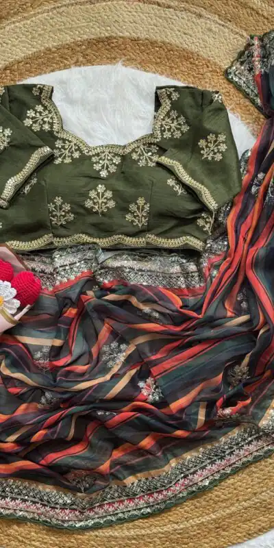 AC MIRA Mehandi in Color Soft Organza Embroidery Work & Lace Work Saree . Get it for ₹2449. Delivery 4-6 Working Days. Shop now. | Bollywood Sarees, Creative Sarees, Designer Sarees, Embroidered Sarees, Ethnic Saree, Modern Digital sarees, Party Wear Sarees, Sarees