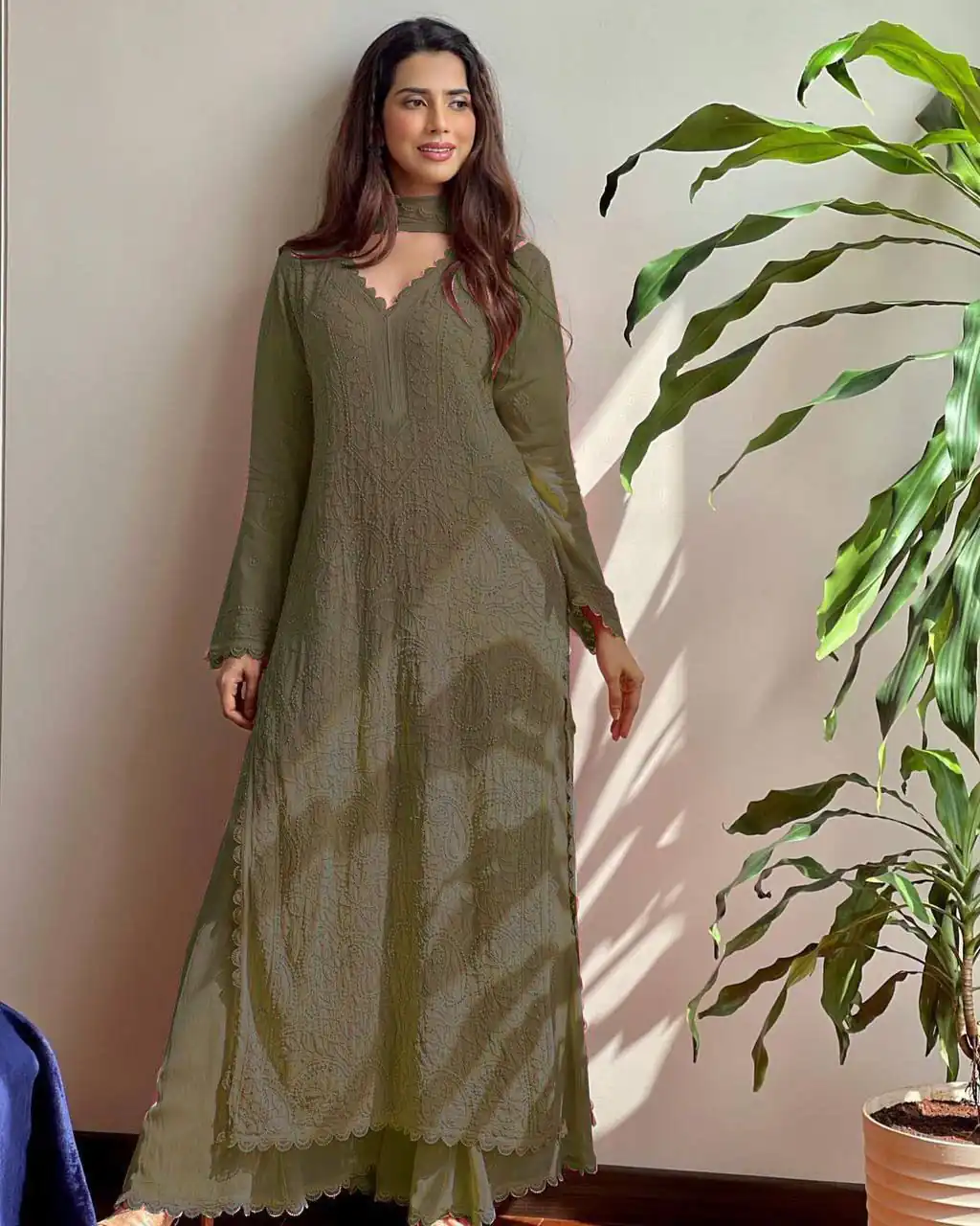 BE 170 Mehendi Color Georgette Thread Embroidery Salwar Suit Wedding, Party, Festive events, etc.  Expected Delivery  4-6 Working Days @1999/- | Designer Suits, Casual Suits, Creative suits, Palazzo Suits, Party Wear Suits, Patiala Suits, Salwar suit, Straight Suits