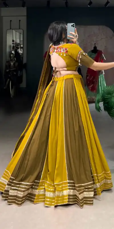 LNB 1613 Mehendi Pure Rayon Sequins Work & Mirror Work Lehenga Choli in . Festive Deal ₹2799. Delivery 4-6 Working Days. Shop now. | Bollywood Lehenga, Creative Lehenga, Designer Lehenga, Embroidered Lehenga, Lehenga, Party Wear Lehenga