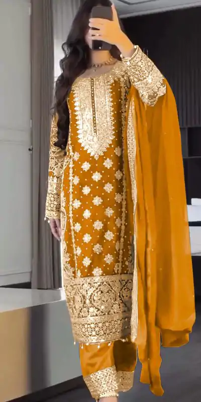 SR 1654 Maroon in Faux Georgette With Heavy Embroidery Sequence Work Wedding, Party, Festive, Events Special 4-6 Working Days At 2599/- Only | Jump Suits, Casual Suits, Creative suits, Designer Suits, Palazzo Suits, Party Wear Suits, Patiala Suits, Salwar suit, Straight Suits