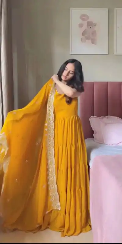 RTC 5925 Mustard Faux Georgette Salwar Suit Perfect for Wedding, Party, Eid, Cultural Events, Traditional Day . Exclusive Offer ₹2099. Delivery 4-6 | Jump Suits, Tops & Bottoms, Track Suits, Trendy Wear, Casual Suits, Creative suits, Designer Suits, Palazzo Suits, Party Wear Suits, Patiala Suits, Salwar suit, Straight Suits