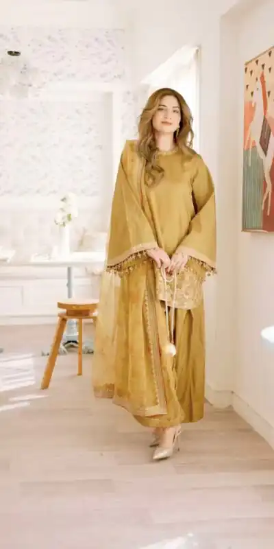 SSR 515 Mustard French Crep Silk With Embroidery Sequence Work with Digital Print & Lace Work Salwar Suit at ₹2099 only. Delivery 4-6 Days | Designer Suits, Jump Suits, Casual Suits, Creative suits, Palazzo Suits, Party Wear Suits, Patiala Suits, Salwar suit, Straight Suits
