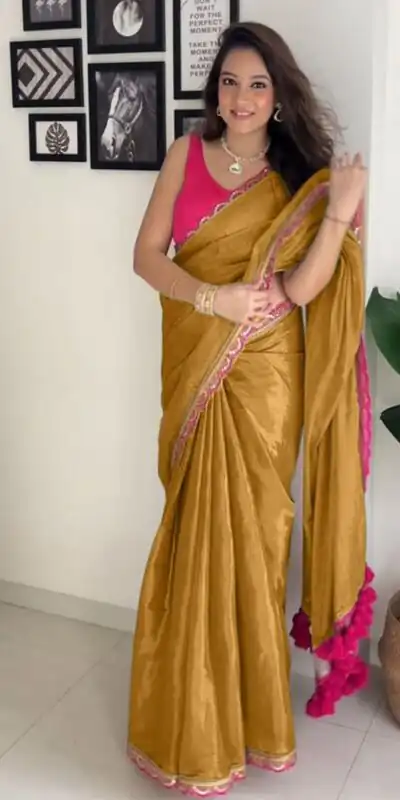SC 353 Mustard Pure Erode Silk With Lace Work & Embroidery Work Saree . Affordable Price ₹1399. Delivery 4-6 Working Days. Shop now. | Bollywood Sarees, Creative Sarees, Designer Sarees, Embroidered Sarees, Ethnic Saree, Modern Digital sarees, Party Wear Sarees, Sarees