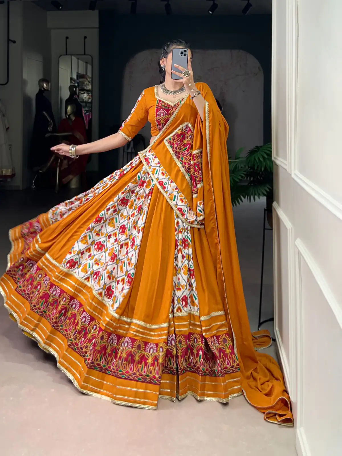 LNB 1685 Mustard Color Tussar Silk Patola Foil Printed Lehenga Choli Festive, Wedding, Party, Events Expected Etc. Delivery 4-6 Working Days @2199/- | Bollywood Lehenga, Creative Lehenga, Designer Lehenga, Embroidered Lehenga, Lehenga, Party Wear Lehenga
