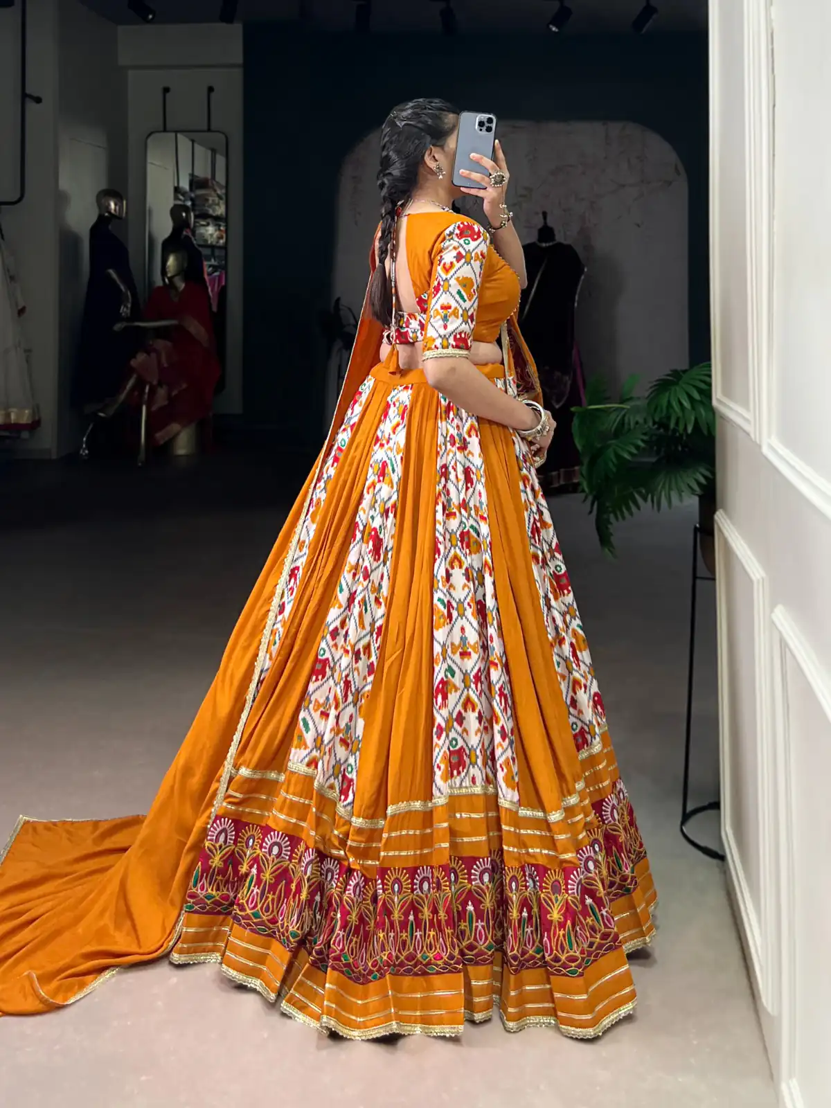 LNB 1685 Mustard Color Tussar Silk Patola Foil Printed Lehenga Choli Festive, Wedding, Party, Events Expected Etc. Delivery 4-6 Working Days @2199/- | Bollywood Lehenga, Creative Lehenga, Designer Lehenga, Embroidered Lehenga, Lehenga, Party Wear Lehenga