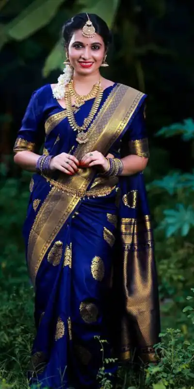 KP 3035 Navy Blue Soft Lichi Silk Saree Perfect for Wedding, Party, Housewarming, Raksha Bandhan, Family Gatherings . Exclusive Offer ₹1399. Delivery | Bollywood Sarees, Creative Sarees, Designer Sarees, Embroidered Sarees, Ethnic Saree, Modern Digital sarees, Party Wear Sarees, Sarees